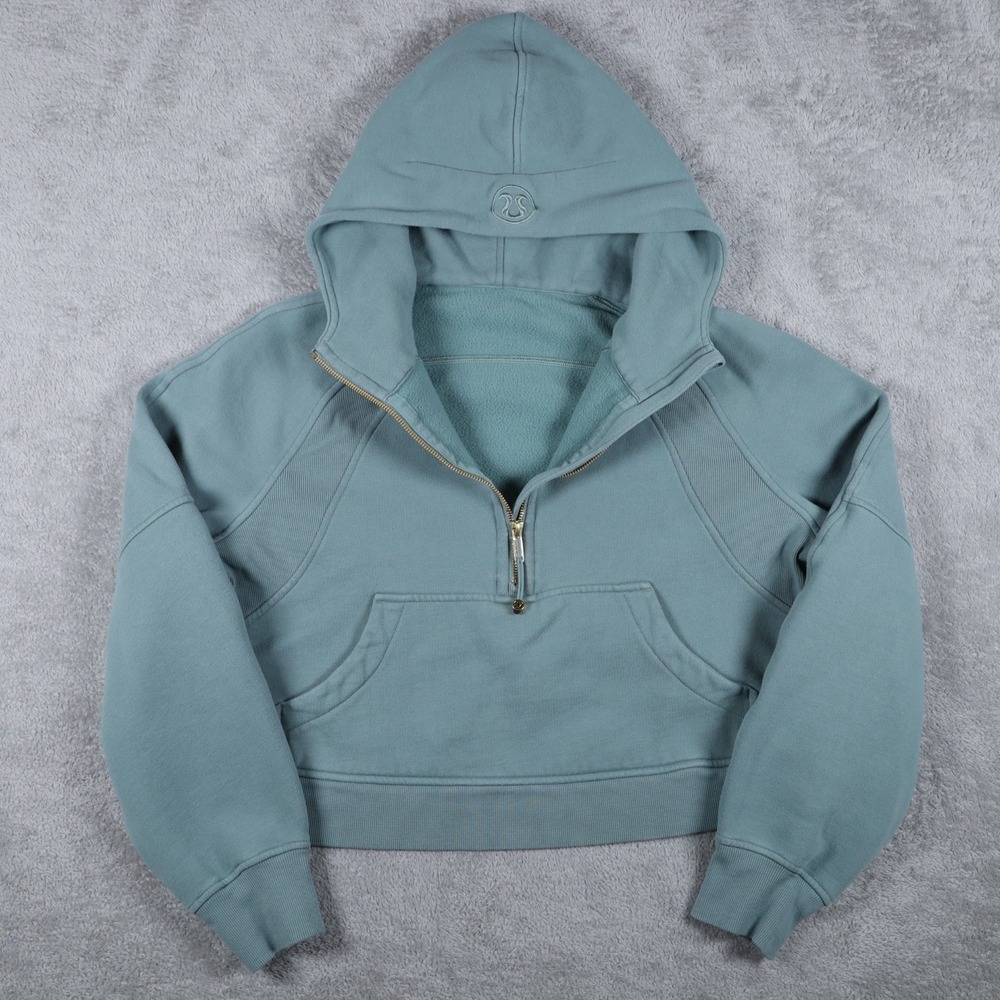 Lululemon Scuba Oversized Half Zip Hoodie Womens M/L Green Fleece Pullover